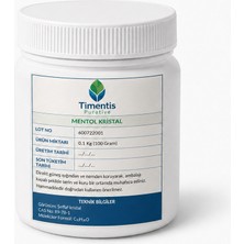 Mentol Kristali 100GRAM Hammadde