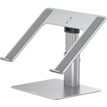 Baseus MacBook Metal Ayarlanabilir Dizüstü Bilgisayar Standı, Maks. 10 kg Ağırlık ve 208 mm Yükseklik, Gümüş (LUJS000012)