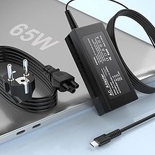 65W USB C Tipi Dizüstü Şarj Cihazı, Mac Book Pro/lenovo Thinkpad/samsung/asus/dell/chromebook/yoga/ace/huawei ve Diğer Tüm USB Tip C Cihazları Için Evrensel Adaptör Güç KAYNAĞI（45W Için De Geçerlidir）