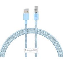 Baseus Explorer Serisi Hızlı Şarj Kablosu Akıllı Sıcaklık Kontrolü USB To Type-C 100W, 1m, Mavi