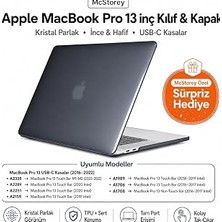 Mcstorey MacBook Pro 13 Kılıf A1706 A1708 A1989 A2159 A2251 A2289 A2338 M1 M2 Uyumlu Kristal Parlak Sert Hard Case Ince Hafif Koruyucu Kapak