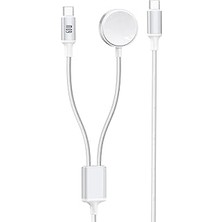 Coverzone 60W Pd Multi Fonksiyonel Şarj Kablosu 2in1 Universal Şarj Kablosu Type-C To Type-C Uçlu 1.2 Metre Uzunluk Akıllı Saat Watch Uyumlu U06C02