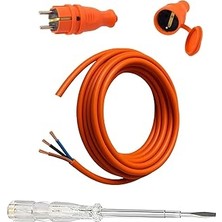 Seyyar 5 Metre Uzatma Kablosu Ttr Cca Çok Telli 3x1.5 mm Elektrik Kablo Kontrol Kalem Dişi Erkek Fiş