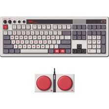 108 Tuşlu ve Entegre Numaralı 8bitdo Retro 108 Mekanik Klavye, Bluetooth/2.4g/usb-C Windows ve Android Için Sıcak Değiştirilebilir Kablosuz Oyun Klavyesi - N Edition - Qwerty Ingilizce Klavye
