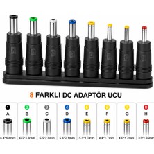 BK Teknoloji 8'li Dc Güç Adaptör Uç Seti 5.5x2.1mm Dişi - Notebook Adaptör Dönüştürücü Fiş Seti