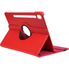 Samsung Galaxy Tab S9 Fe 10.9inç X510 X516 ile Uyumlu Kılıf 360 Dönebilen Standlı Case Kırmızı