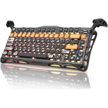 Gravastar Mercury K1 Pro Oyun Klavyesi Bt5.0/2.4g/usb-C, %75 Gasket Hot-Swap Özellikli Mekanik Klavye, Kablosuz, Rgb Arka Plan Aydınlatması, Win/mac, Qwerty (Turuncu Renk)