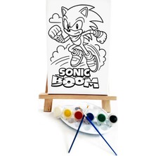 Lilafil Sonicboom Ressam Seti - 20X30 cm Önçizimli Tuval, 2 Adet Fırça, Palet, Boyalar ve Şövale