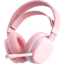 Aula G7 Tri Mode Kablosuz Rgb Gaming Mikrofonlu Oyuncu Kulaklığı 40MM Driver Gürültü Engelleyici Pembe