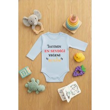 Vodexa Bebek Zıbın Çıtçıtlı Body %100 Pamuk Dayımın En Sevdiği Yeğeni Baskılı