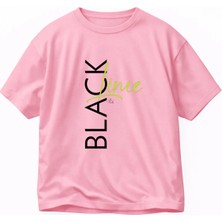 Vodexa Oversize T-Shirt Black Lime Baskılı %100 Pamuk Tişört Rahat Kalıp