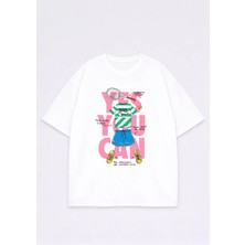 Vodexa T-Shirt Oversize Unısex %100 Pamuklu Rahat Kalıp Baskılı Tişört