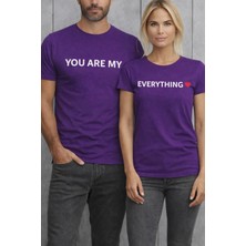 Vodexa Ünisex Oversize T-Shirt Herşeyimsin Baskılı %100 Pamuk Tişört Rahat Kalıp (Tekli Satılmaktadır)