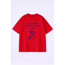 Vodexa T-Shirt Oversize Unısex %100 Pamuklu Rahat Kalıp Baskılı Tişört