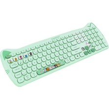 Everest KM-6283 Catty Renkli Tuşlu Yeşil 2.4 Ghz + Bt Kablosuz Q Multimedia Klavye + Mouse + Pad Set