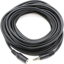 Alfais AL-4807 3.5 mm Kulaklık Ekleme Uzatma Kablosu Dişi Erkek, Siyah, 10 Metre