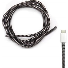 Aputue Spiral Kablo Koruyucu, 2 Adet 1.6m Hayvanlara Karşı Kabloları Koruma, Kulaklık Kablosu Için Spiral Kablo Kılıfı, Telefon Kablosu ve USB Kablosu Için Koruyucu (Lazer Siyah)