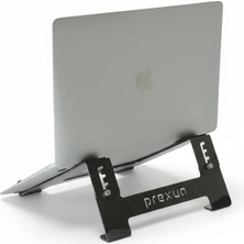 Prexua Stepper Laptop Standı - Notebook Yükseltici Altlık - Metal - Siyah - STP4025 (Siyah, Medium)