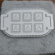Moontime Alaçatı Ahşap Oval Çay Seti (Beyaz)