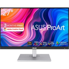 Asus Proart PA279CV 27 4K IPS Hdr 3840X2160 5ms Dp HDMI USB Type-C mm Vesa 3 Yıl 100% Rec. 709, 100% Srgb, 10 Bit, Pivot Monitör, Siyah