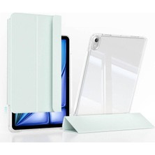 Constraın - iPad Air 11 2024 Uyumlu Sliding Kılıf | Mıknatıslı Ayrılabilir Ön Kapak | Şeffaf Airbag Korumalı | Standlı Katlanabilir Tasarım | Premium Görünüm & Tam Koruma - Siyah | Tpu + Pu Deri