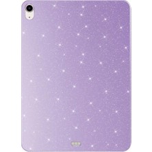 Zore Apple ile Uyumlu iPad Air 11 2025 M3 Simli Parlak Görünümlü Zore Tablet Koton Kılıf Lila