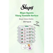 Sleepy 250 Yaprak Beyaz Sabunlu Yer Temizlik Havlusu ve Pamuk