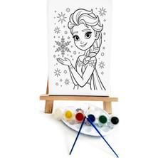 Lilafil Elsa Ressam Seti - 20 x 30 cm Önçizimli Tuval, 2 Adet Fırça, Palet, Boyalar ve Şövale