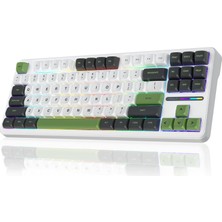 Aula F87 Mekanik Rgb Tkl Graywood V3 Switch Kablosuz Makrolu Hot Swap Klavye Yeşil