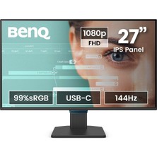 Benq GW2790C 27" 1080P Fhd 144Hz IPS Eye-Care Ev Ofis Monitörü, Usb-C, 1080 x 1920, Visual Optimizer, Titreşimsiz, Düşük Mavi Işık, Süper Hafif Çerçeve, Tüv Sertifikalı, Eye-Careu