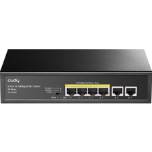 Cudy Switch Poe+ 6 Port, 10/100MBPS, 60W, 4 Poe/poe+ Bağlantı Noktası, Yönetilmeyen Anahtar, Cctv Modu, Vlan, Ek Güç Kaynağı Yok, FS1006P