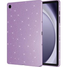 Zore Galaxy ile Uyumlu Tab S10 Fe Simli Parlak Görünümlü Tablet Koton Kılıf Lila