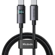 Mcdodo CA-5610 Usb-C To Usb-C 100W Kablo Yatay LED Ekranli Siyah