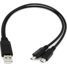 Micro USB Y Kablo Data Power Çevirici Dönüştürücü Çoklayıcı Kablo