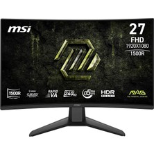 Msı 27 Mag 274CF X24, Gaming Monitör, Fhd, 16:9, Curve 1500R, Rapid Va, 240Hz, 0.5ms, Freesync Premium