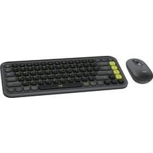 Logitech Pop Icon Combo Kablosuz Klavye ve Mouse Seti, Bluetooth, Konforlu Tasarım, Programlanabilir Tuşlar, Sessiz Tıklamalar, 3 Cihaza Kadar Easy-Switch, Türkçe Q Klavye, Siyah