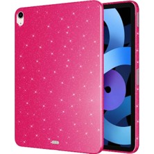 Constraın - Apple Ipad Air 4.nesil ve 5.nesil 10.9 2020 2022 ile Uyumlu Kılıf Renkli Simli Işıltılı Silikon Kapak - Pembe