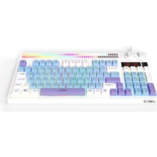 Claw's Spectrum K1 Fonksiyonel Çift LCD Ekran & Çift Rgb - Ses Kontrolcülü Membran 94 Tuşlu Spectrum Rgb Modlu Gaming Klavye