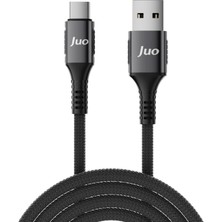 Juo 66W Usb-A To Type-C Örgülü Hızlı Şarj ve Data Kablosu 2 Metre