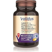 Renas Store Validus Lutein 10 Mg Omega3 600 Mg Zeaxanthin 2 Mg 30 Softgels