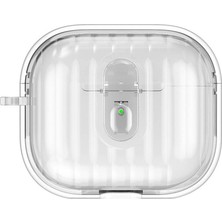 Undeplus Mobaxaksesuar Airpods 4. Nesil ile Uyumlu Kılıf Kilit Line Çizgi Dizayn Şeffaf Silikon Case 40 Şeffaf