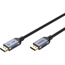 Unitek Displayport Kablo V2.1 16K Yüksek Hızlı Görüntü Aktarım Gri 1.5mt