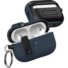 Undeplus Airpods 4. Nesil ile Uyumlu Kılıf Kilitli Tpu Premium Matte Trip Case Lacivert