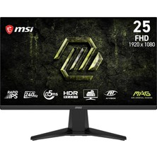 Msı 24.5" Mag 255F X24, Gaming Monitör, Fhd, 16:9, Flat, Rapid Ips, 240Hz, 0.5ms (Gtg Min.), Adaptive-Sync