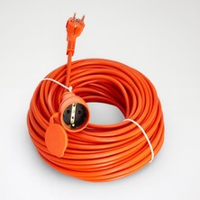 Seyyar Uzatma Kablosu 20 mt 3x1.5 mm Turuncu Renk Cca Elektrik Kablo Dayanıklı Prizli Kablo