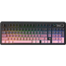 Ajazz AK980 Kablosuz Hot-Swap Tft Ekranlı Mekanik Oyun Klavyesi 8.000 Mah Batarya Pembe - Gift Switch