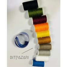Moontime Alaçatı 10 Renk Dikiş Ipliği + Mezura + Iğneli Set - ( Akrilik Kapaklı Kutu )