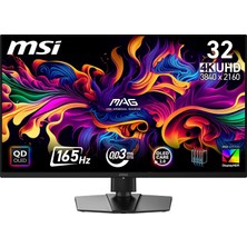 Msı 31.5" Mag 322UP Qd-Oled E16, Gaming Monitör, Uhd, 16:9, Flat, Qd-Oled, 165Hz, 0.03MS, Freesync Premium Pro, Pivot