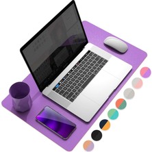 Mcstorey Masa Desk Mat 60X30 cm Çift Taraflı Deri Mouse Pad Kaymaz Suya Dayanıklı Rulo Yapılabilir Kompakt Masa Koruyucu Ofis Laptop ve Makyaj Masası Için 2mm Pembe