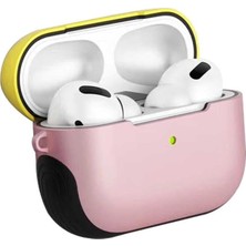 Zore Apple ile Uyumlu Airpods Pro Kılıf Shockproof Silikon Pembe-Sarı